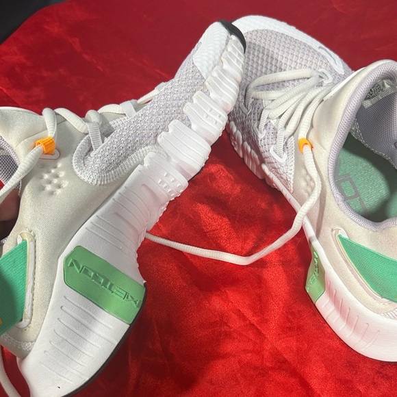 Nike White Sneakers with Green and Orange Accents - Picture 4 of 7